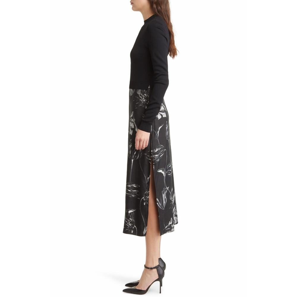 Ted Baker London Alettaaa Knit bodice long sleeve midi dress women's size 0 - Picture 3 of 8